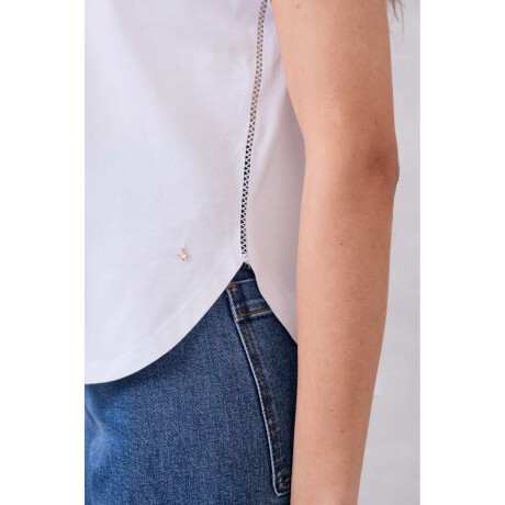 Remera Algodon Peinado Blanco