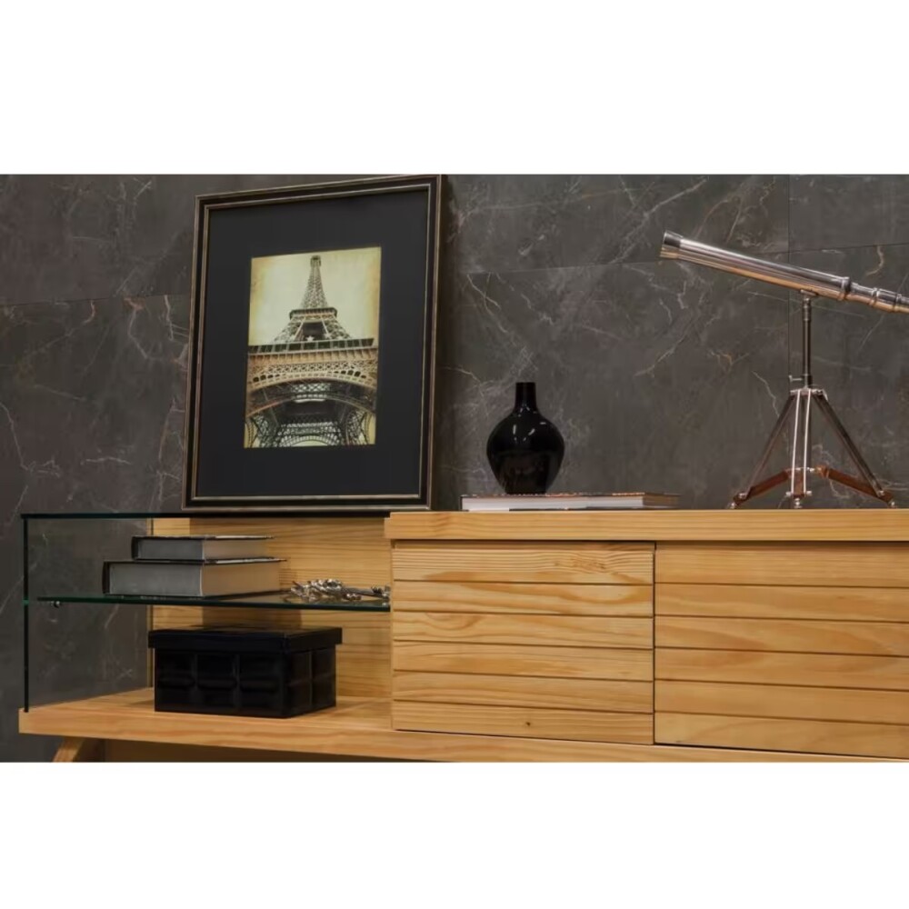 Porcelanato Borghini Nero 58,4x117 cm Pulido Brillante y Rectificado Porcelanato Borghini Nero 58,4x117 Cm Pulido Brillante Y Rectificado