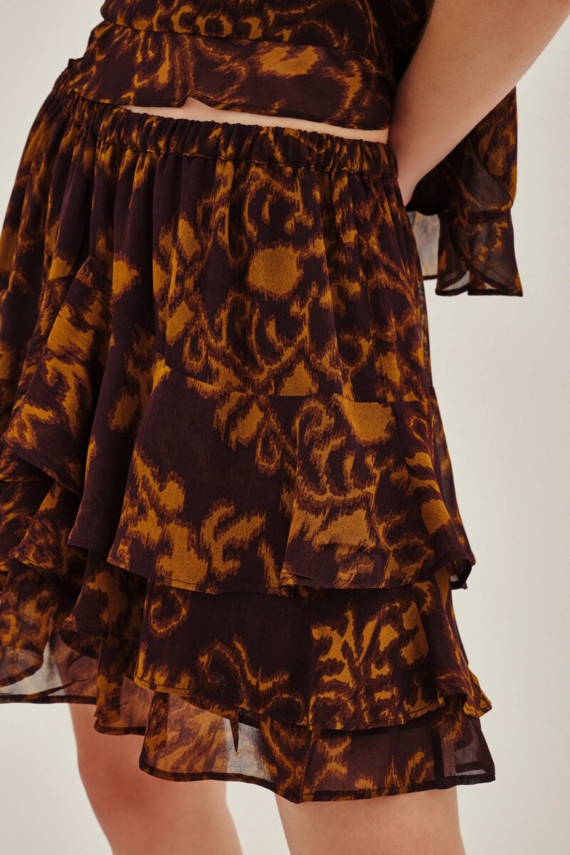 Falda Cheeta Banjar Marron