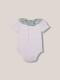 Body Con Cuello De Popelin Estampado Flores Blanco