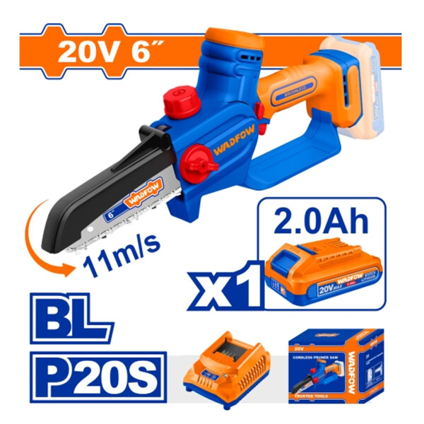 MINI MOTOSIERRA 6´´´´ A BATERIA P20S 20V BRUSHLESS C/CADENA + VAINA + LLAVE MINI MOTOSIERRA 6´´´´ A BATERIA P20S 20V BRUSHLESS C/CADENA + VAINA + LLAVE