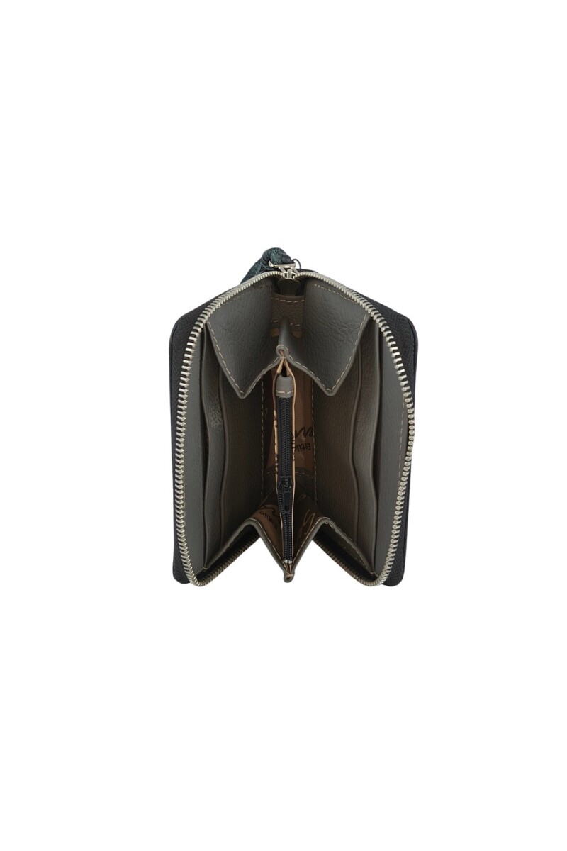 Monedero de Cuero Genuino: Estilo, Seguridad y Organización Diaria. Negro