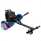 Combo De Skate Eléctrico 6.5" Con Luces Y Bluetooth + Asiento Para Hoverboard AZUL