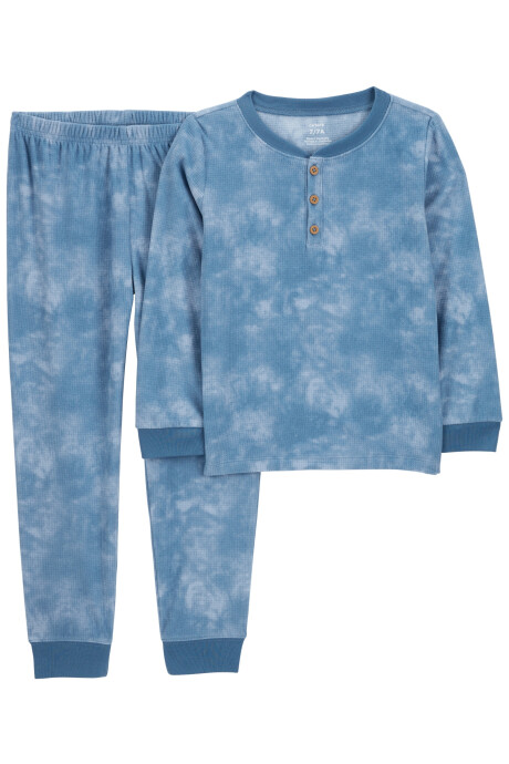 Pijama dos piezas de poliéster, pantalón y remera manga larga, diseño tie dye Sin color