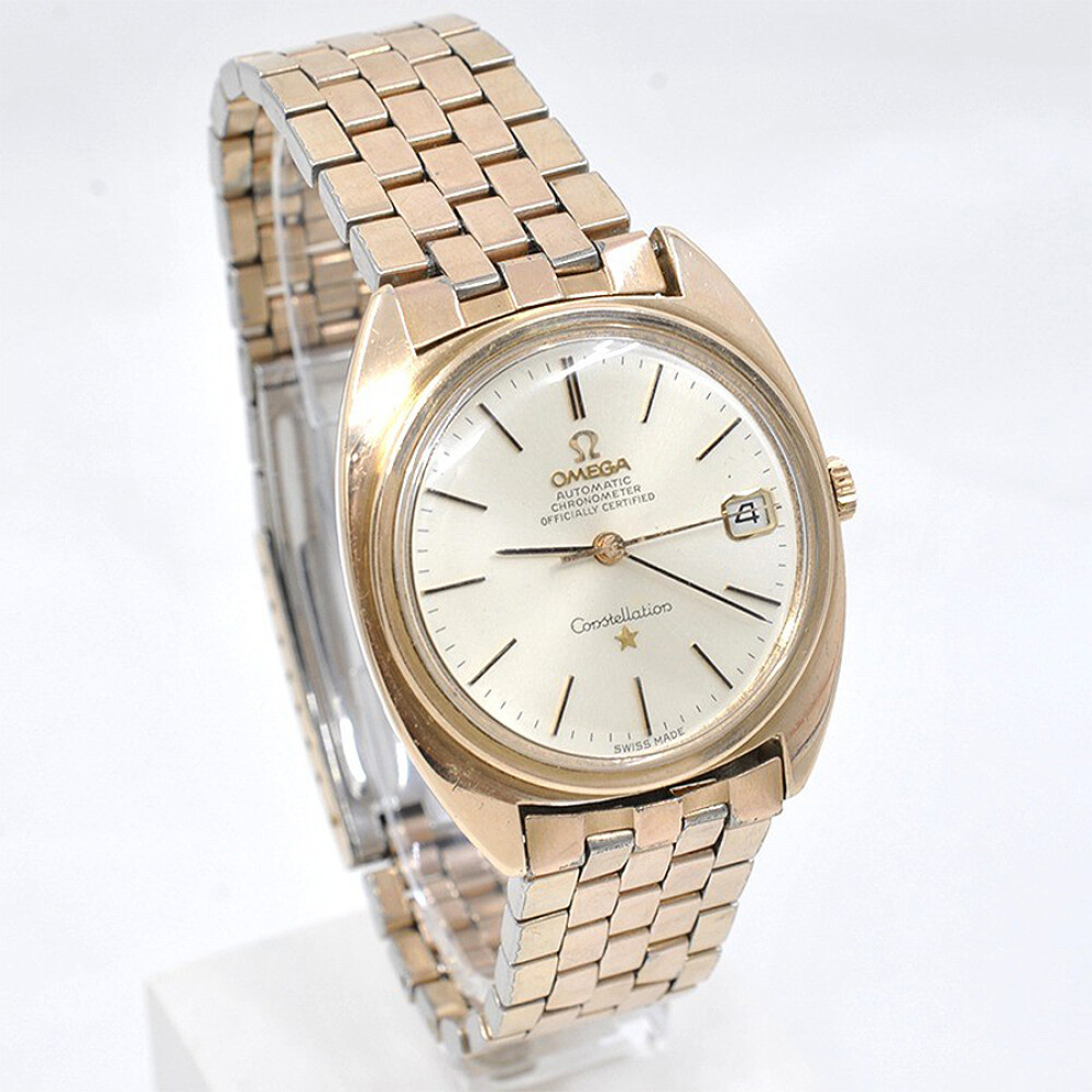 Omega Constellation Enchapado En Oro 168.017 Año 1966 Malla Original Omega Constellation Enchapado En Oro 168.017 Año 1966 Malla Original