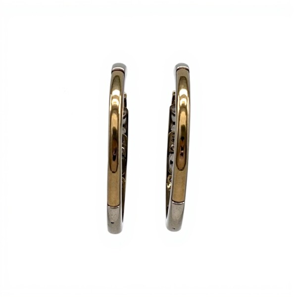 Caravanas aro con oro y zirconias - plata 925 con doublé en oro- zirconia - CA8456 conpiedra