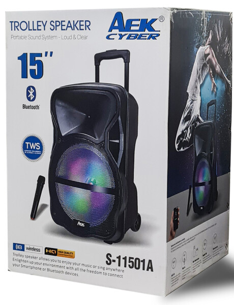 Parlante portátil Bluetooth AEK Cyber S-11501A Fm, Karaoke + micrófono incluido Parlante portátil Bluetooth AEK Cyber S-11501A Fm, Karaoke + micrófono incluido