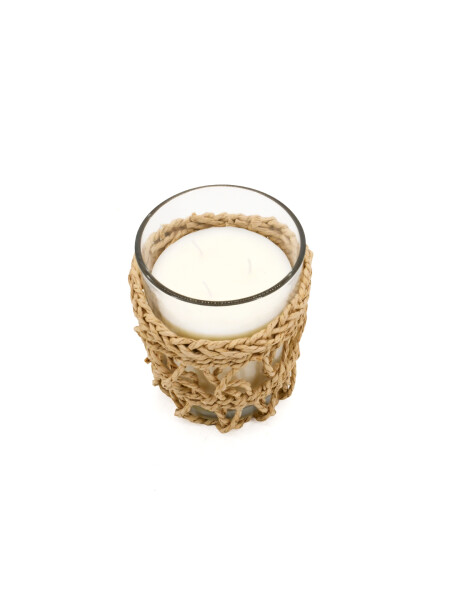 VELA EN FRASCO BEIGE