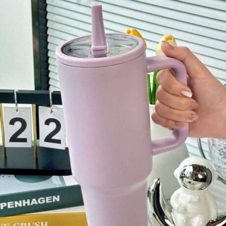 Vaso Térmico XL con Asa y Tapa 1200ml Lila