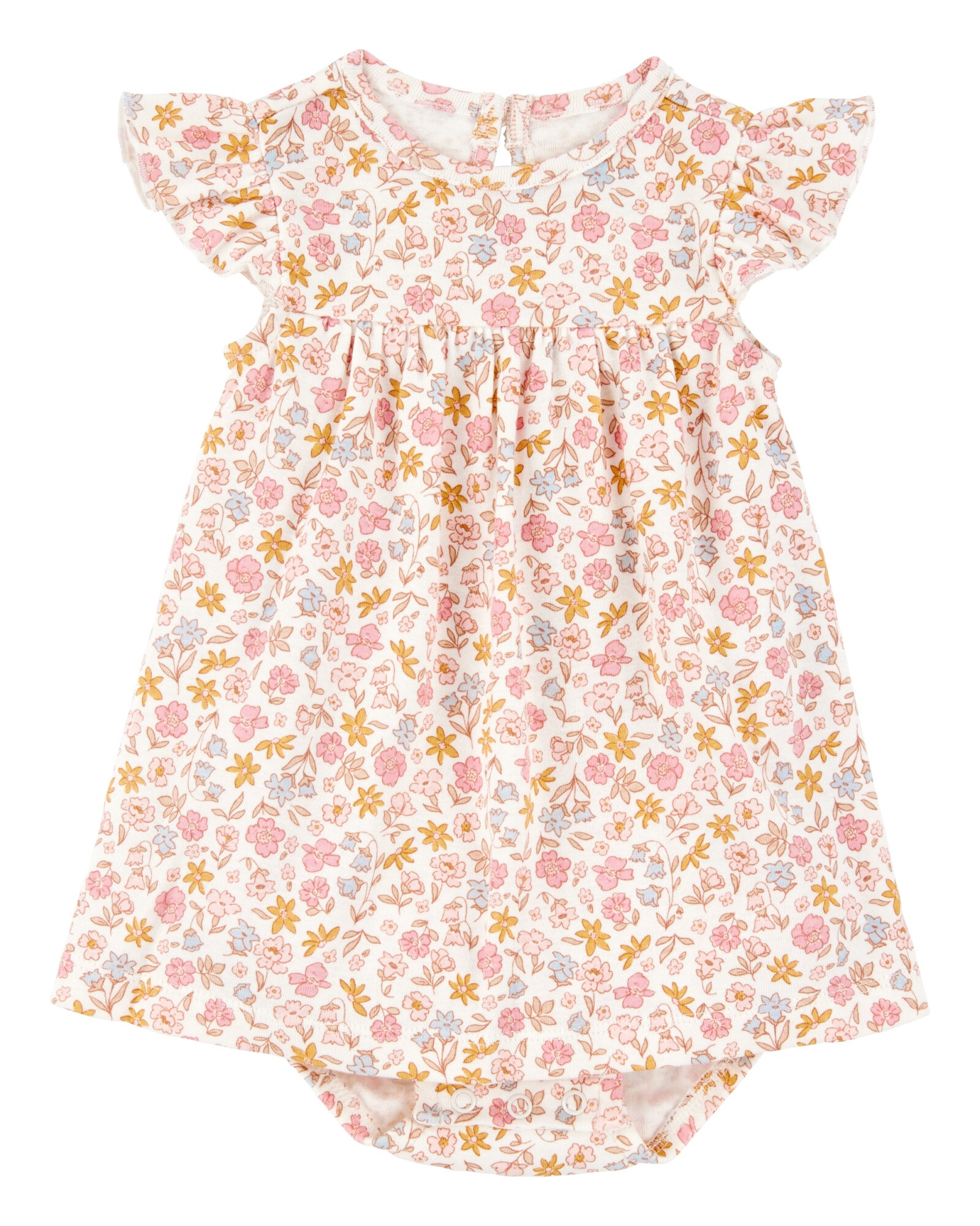 Set dos piezas de algodón, vestido y saco, diseño floral Sin color
