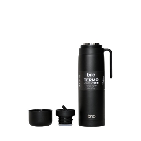 Termo brio premium 1 litro con pico cebador en acero inox Negro
