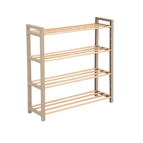 Zapatera 4 Niveles 68X51X20Cms Madera Y PP NATURAL