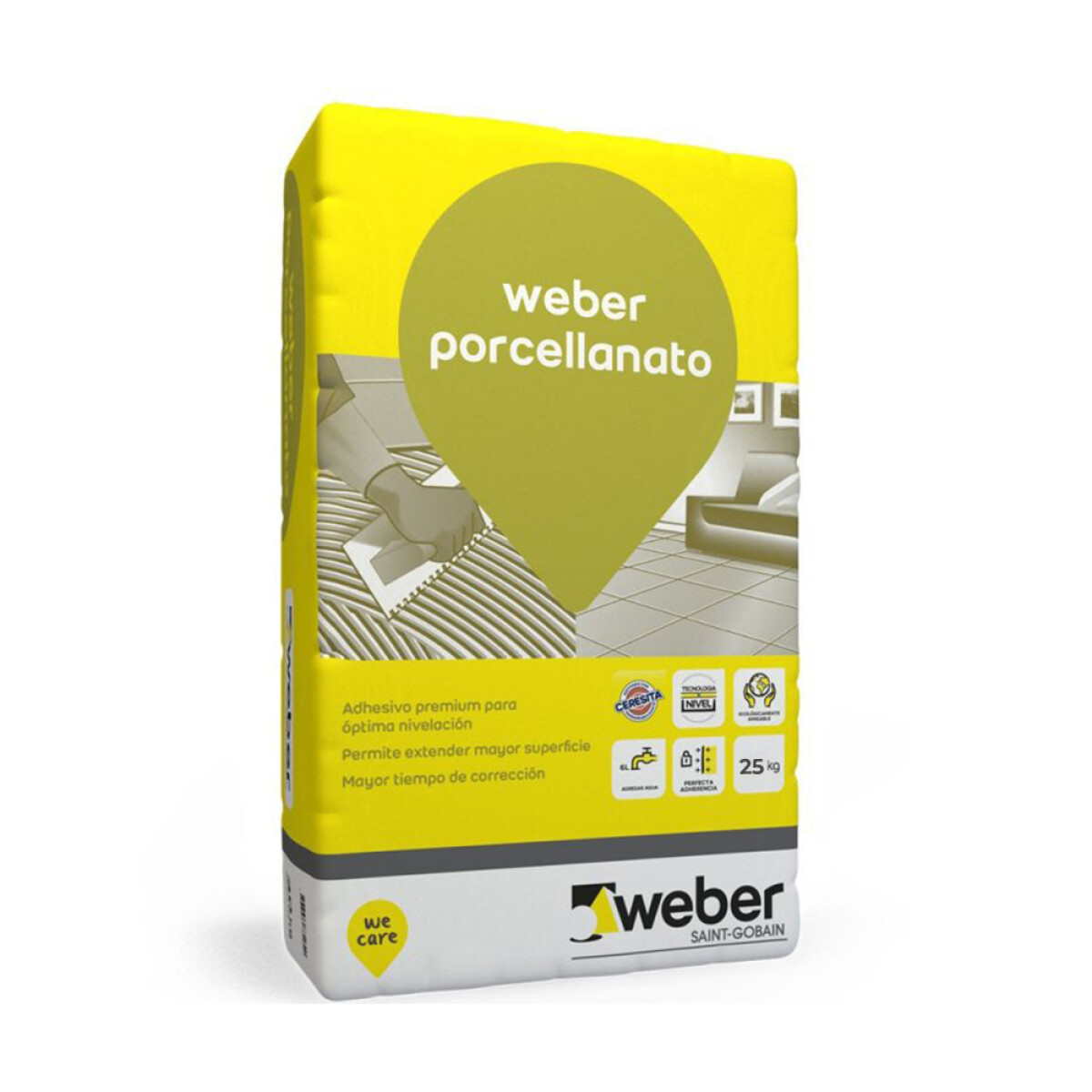 Adhesivo Weber Porcellanato 25 Kg 