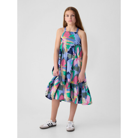 CROSS BCK MIDI DRESS SP APR MLT FLRL