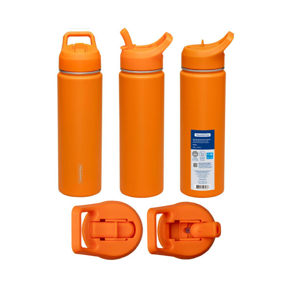 Botella térmica 650ml c/ sorbete naranja TF6782