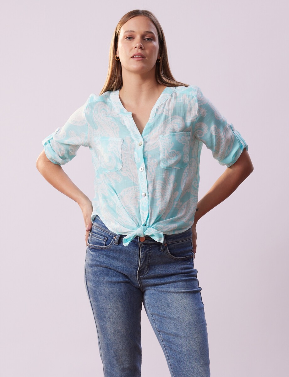 Blusa Nudo - Celeste/multi 