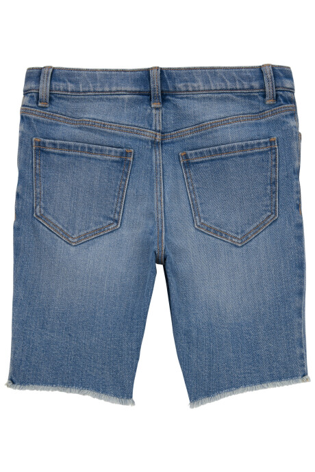 Bermuda jean con rasgado Sin color