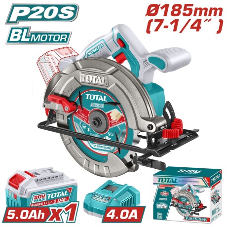 Sierra circular total 20v 71/4" s/carb +bat 5ah + carg total TSLI18513 Sierra circular total 20v 71/4" s/carb +bat 5ah + carg total TSLI18513