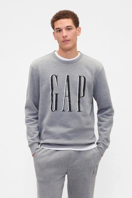 Buzo Deportivo Logo Gap Hombre Heather Grey