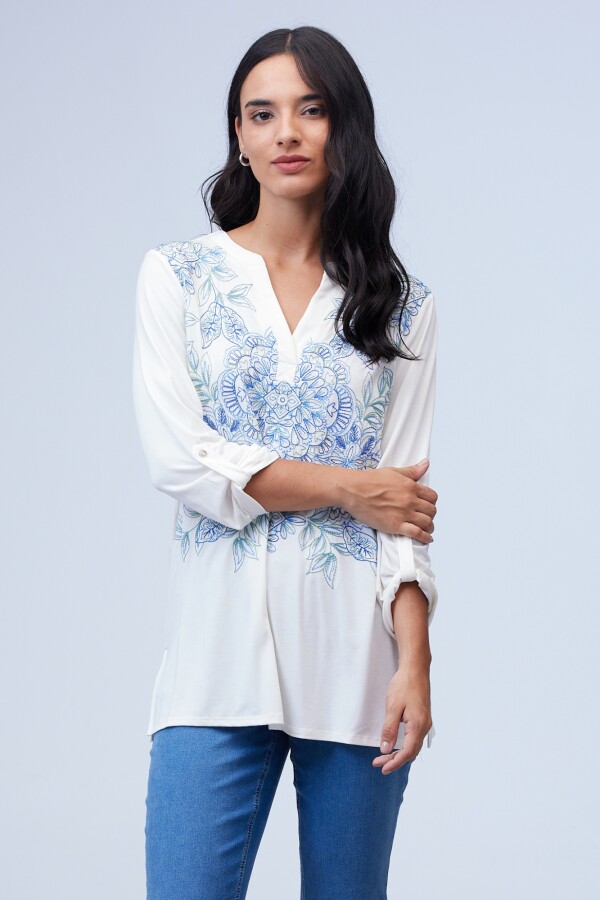 Blusa Bordada CRUDO/MULTI