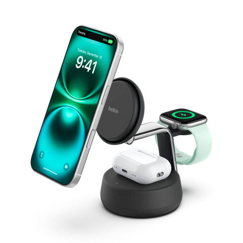 Belkin Base Cargador Inalabrico 3 en 1 UltraCharge Pro Qi2 25W - Black Belkin Base Cargador Inalabrico 3 en 1 UltraCharge Pro Qi2 25W - Black