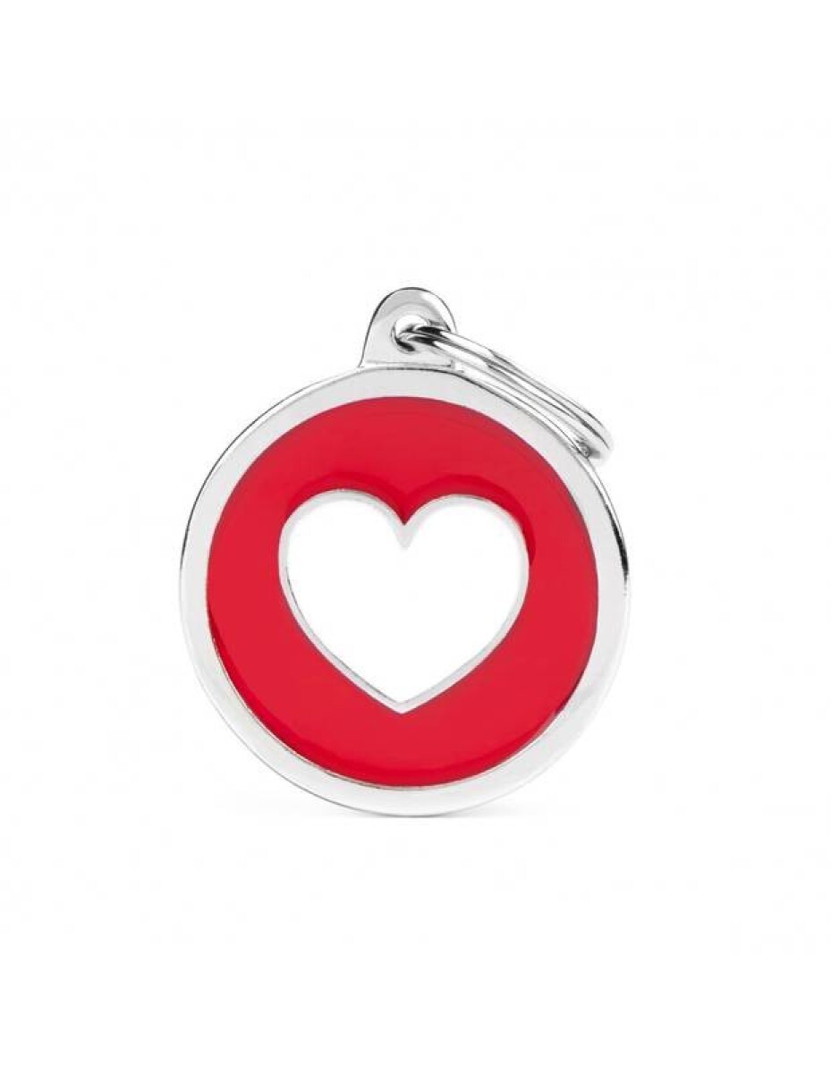 CHAPA MY FAMILY CÍRCULO GRANDE ROJO CORAZÓN BLANCO 