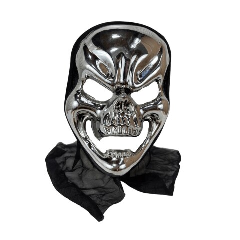 Careta de halloween rígida cromada 2 colores 23cm Careta De Halloween Rígida Cromada 2 Colores 23cm