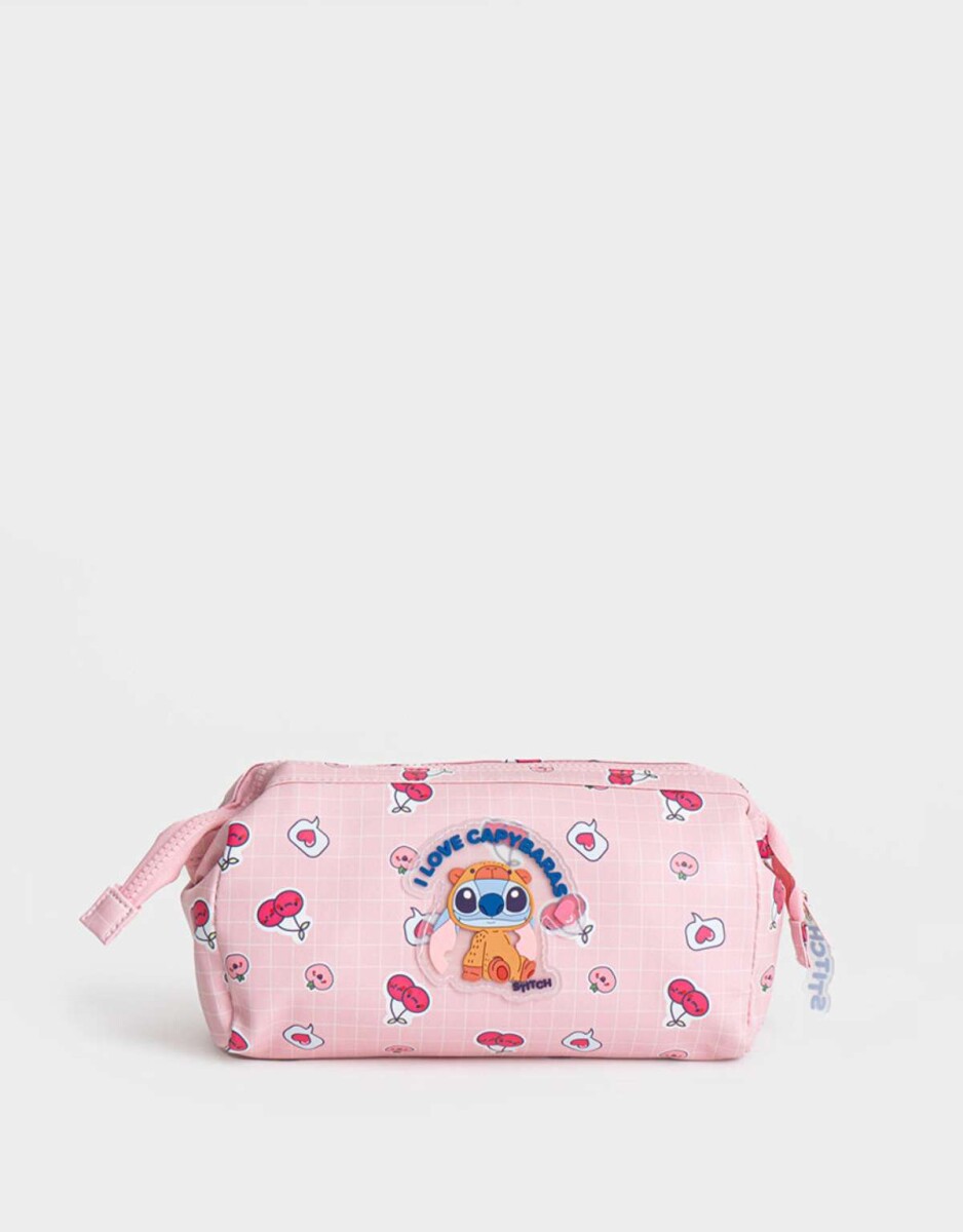 Cartuchera ''stitch Capybara'' - Rosa Claro 