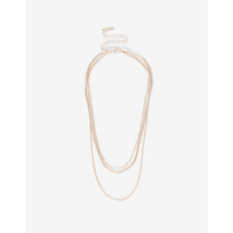 Collar Multicadenas Dorado Oro Rosa