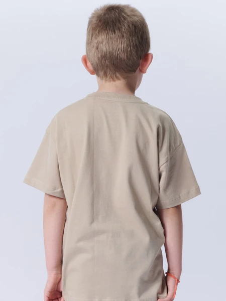 Remera algodón estampa Beige