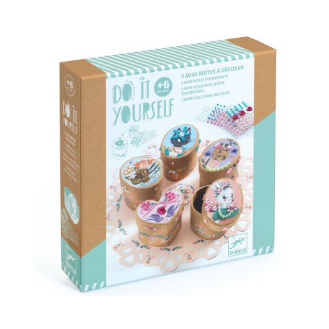 Set x5 cajitas 5x4x3,5cm para decorar Do it yourself Djeco 6+ Set X5 Cajitas 5x4x3,5cm Para Decorar Do It Yourself Djeco 6+