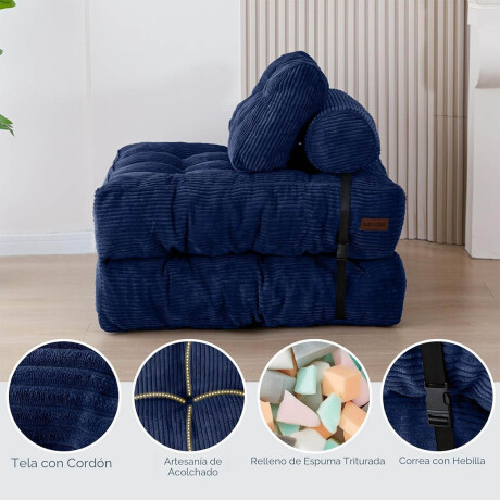 Sofá Sillón Cama Plegable Cloudnest + Almohada Living Azul