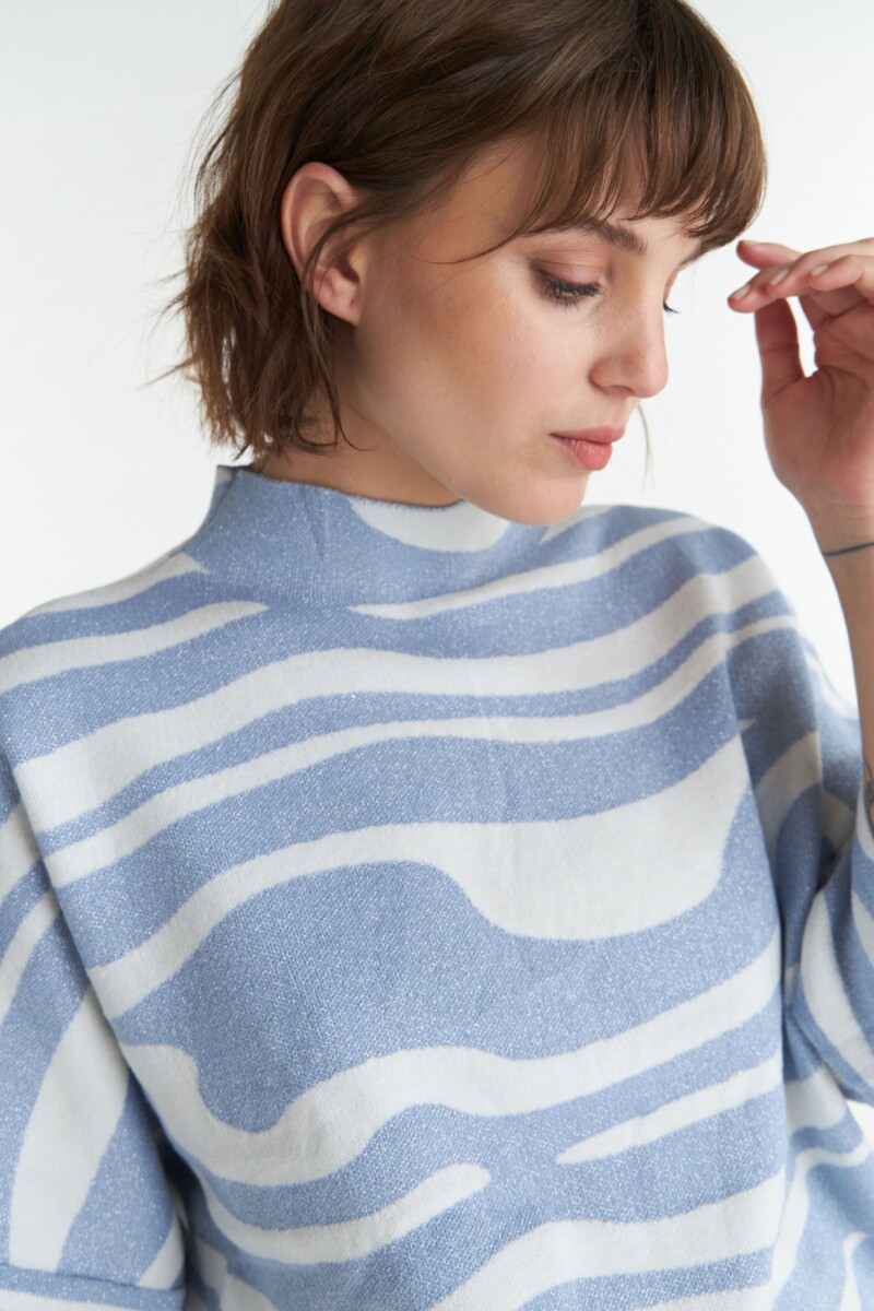 Sweater Andes Blanco/Celeste