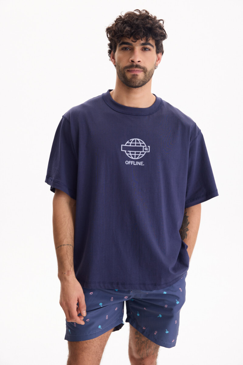 Short De Baño Piña Azul