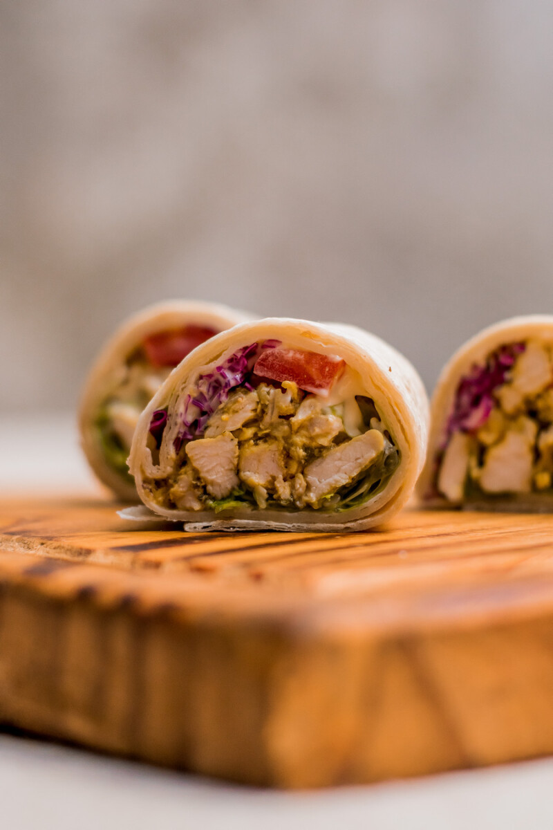 Mini wraps de pollo o cerdo feteado 