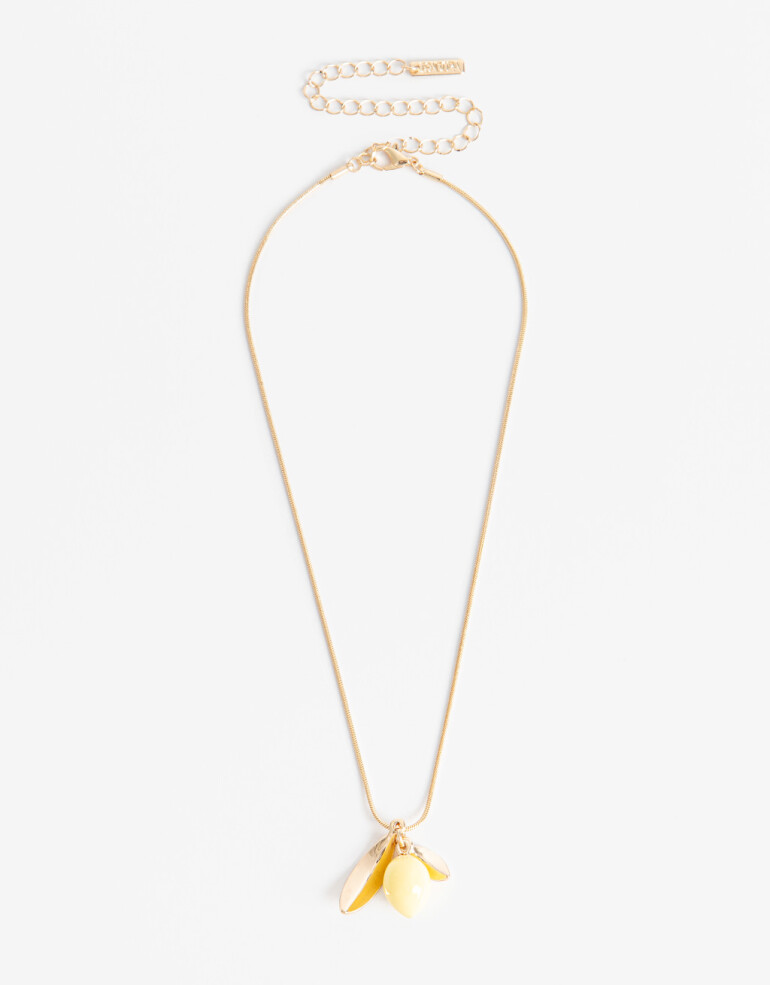 Cadena Corta con Dije Color Cadena Con Dije Limón - Dorado