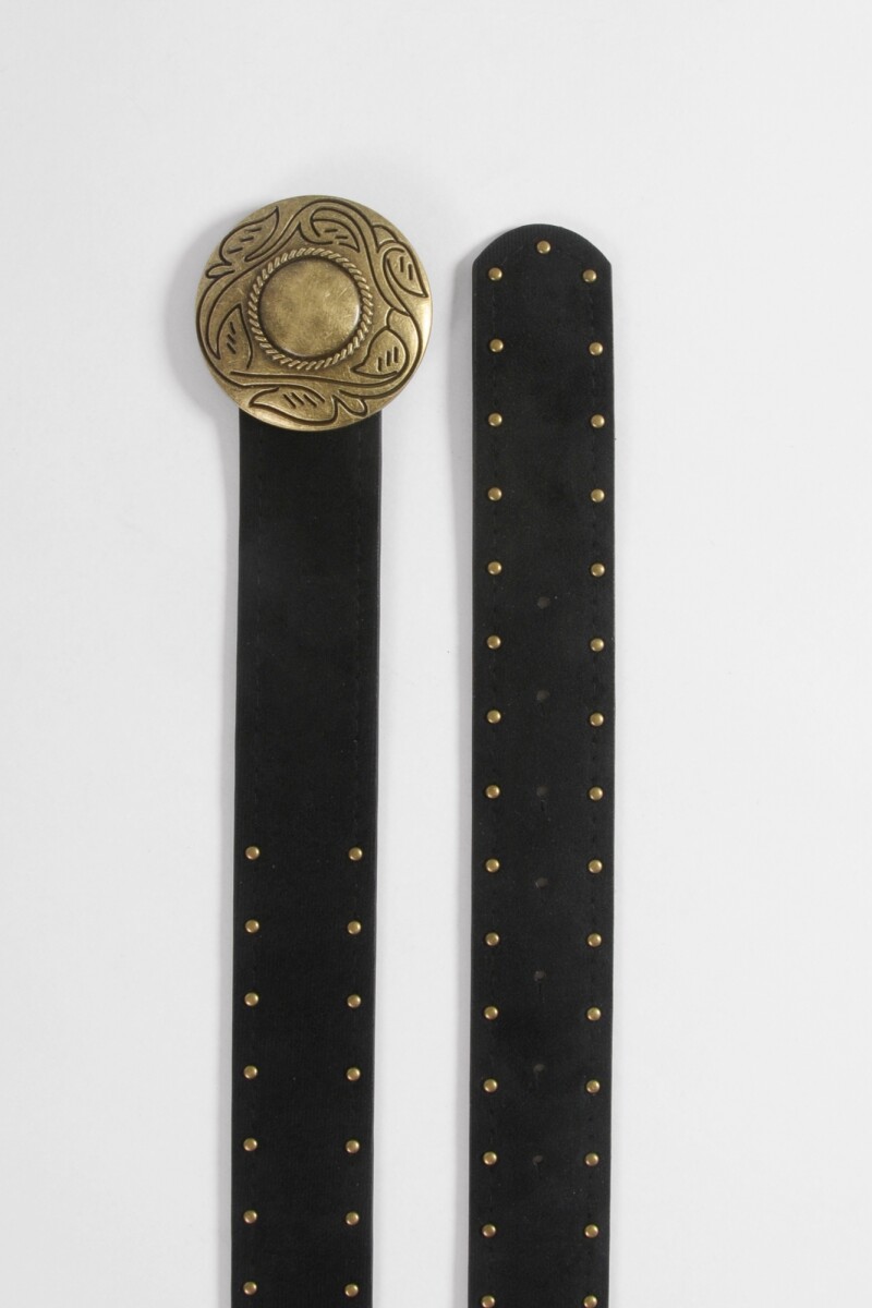 Cinturón hebilla gamuza negro