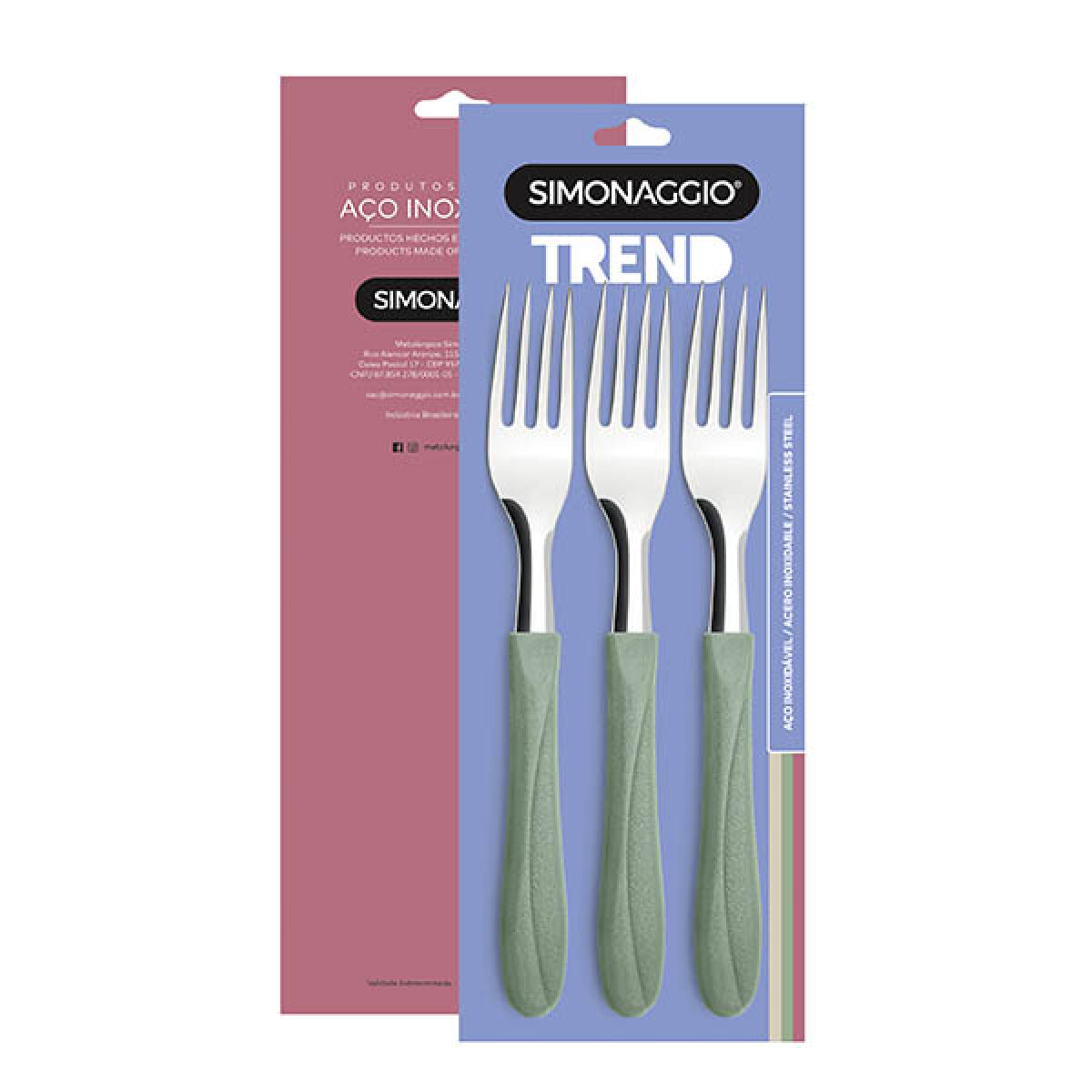 Set X3 Tenedores Trend de Simonaggio - Varios Colores - VERDE 