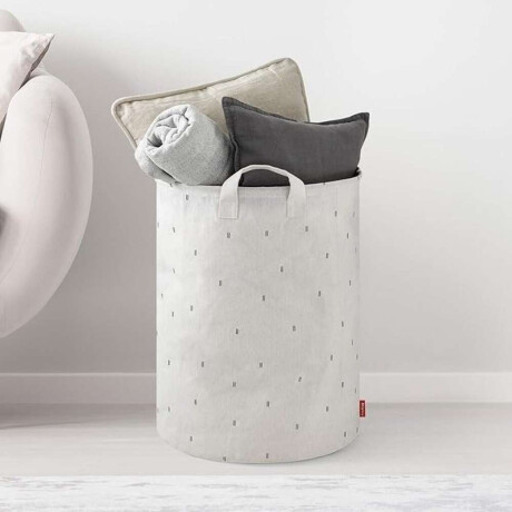 Cesto P/Ropa Tela Canvas D40X55Cm 70L Blanco