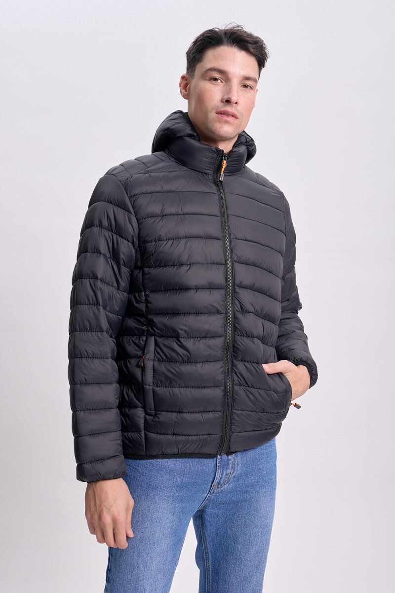 Campera capitoneada Negro