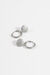 Aros acero moneda strass plateado
