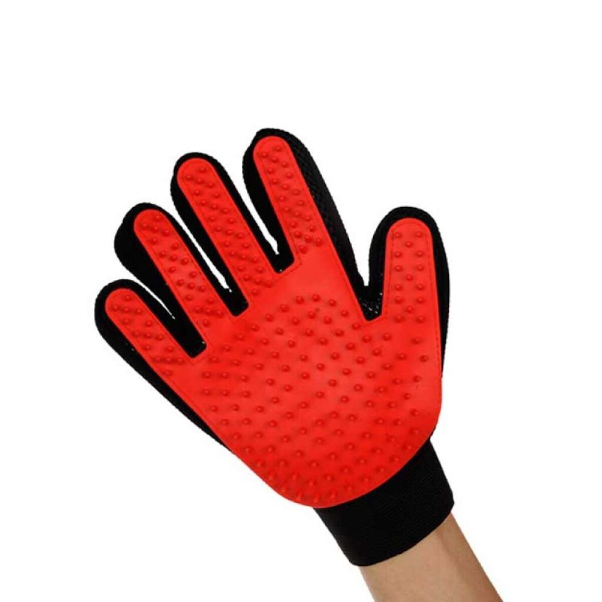 Guante Cepillo Para Mascotas - Rojo 