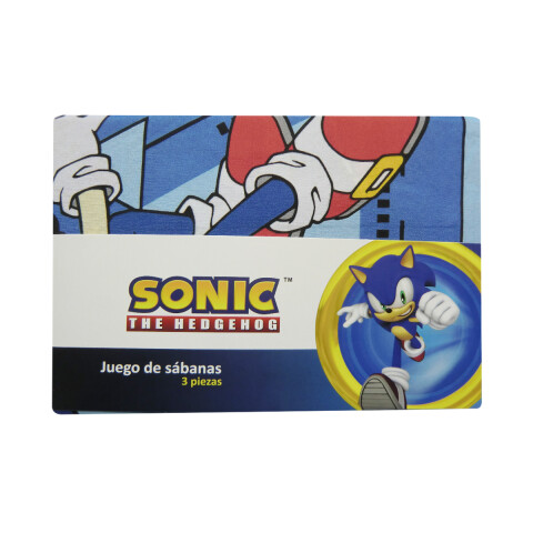 Juego Sábanas Infantiles Sonic 1 Plaza 100% Microfibra AZUL FRANCIA