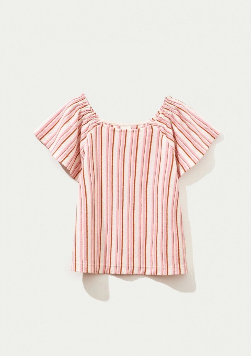 BLUSA INFANTIL MANGA CORTA - ROSADO 