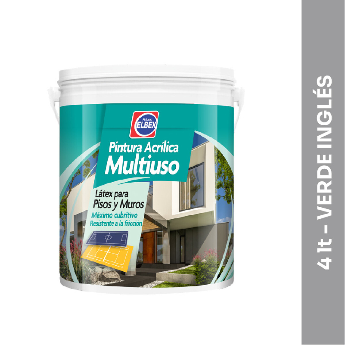 Pintura acrílica multiuso - PAM - 4 lt - Verde Inglés 