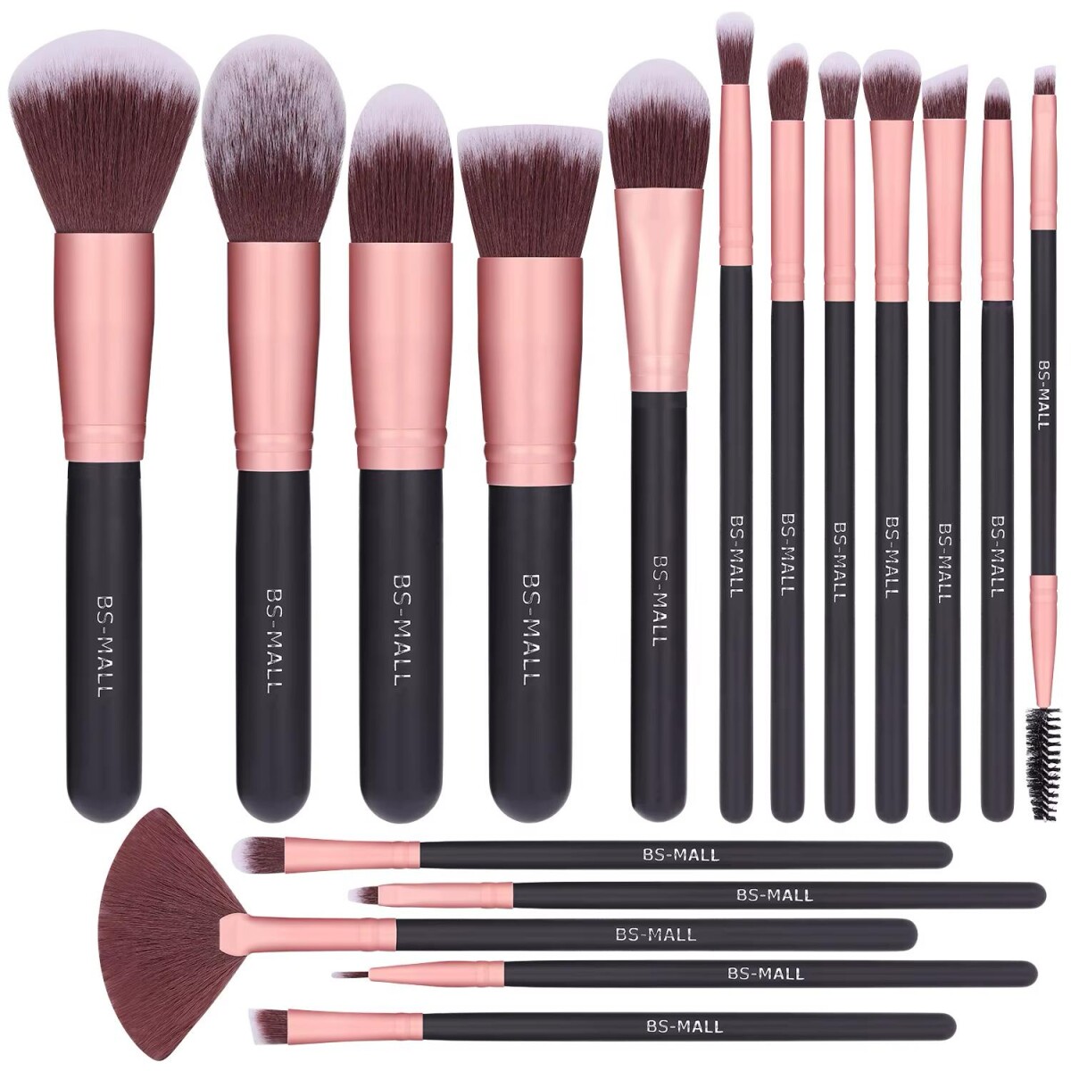 Set De 16 Brochas Bs-mall Para Maquillaje Con Estuche Manta 