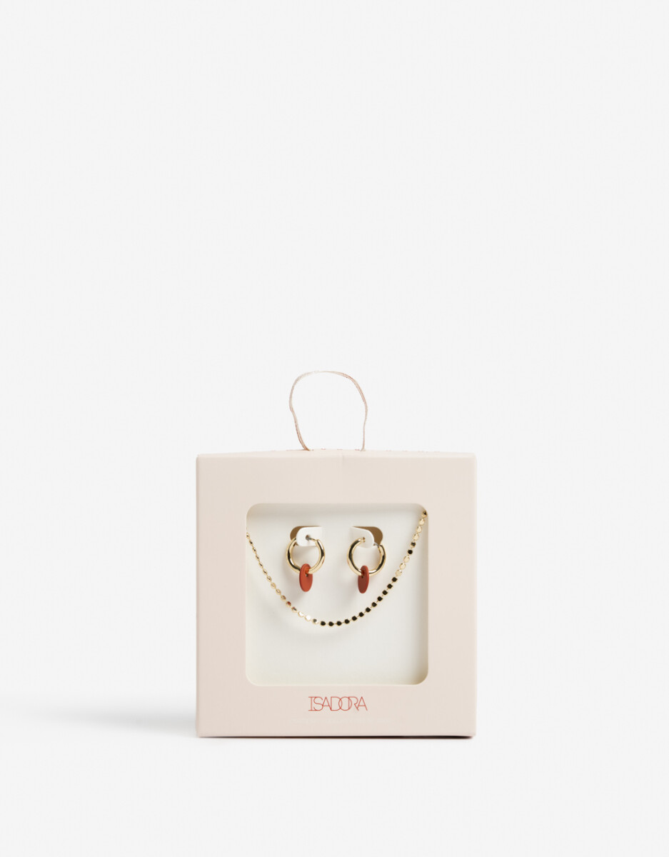 Set Aros Chapones Y Collar 