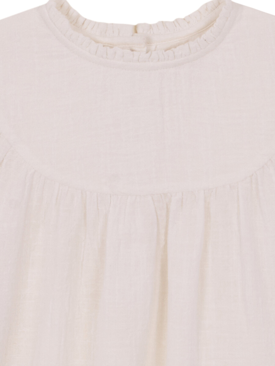 Blusa Con Bordado Blanco Roto