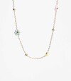 Collar Corto Beads Flores Dorado