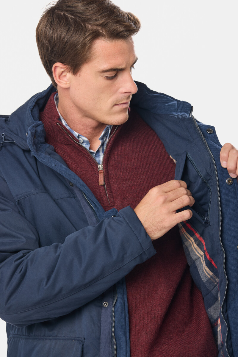 CAMPERA CON CAPUCHA DESMONTABLE - Azul 